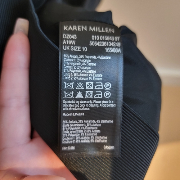 ❤️KAREN MILLEN BLUSH PINK AND BLACK COCKTAIL DRESS - Picture 10 of 10